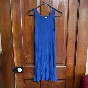 Blue Sleeveless Midi Dress